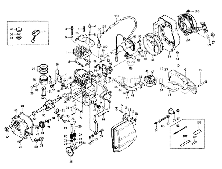 Page A Diagram and Parts List for 8844-0  Briggs and Stratton Generator